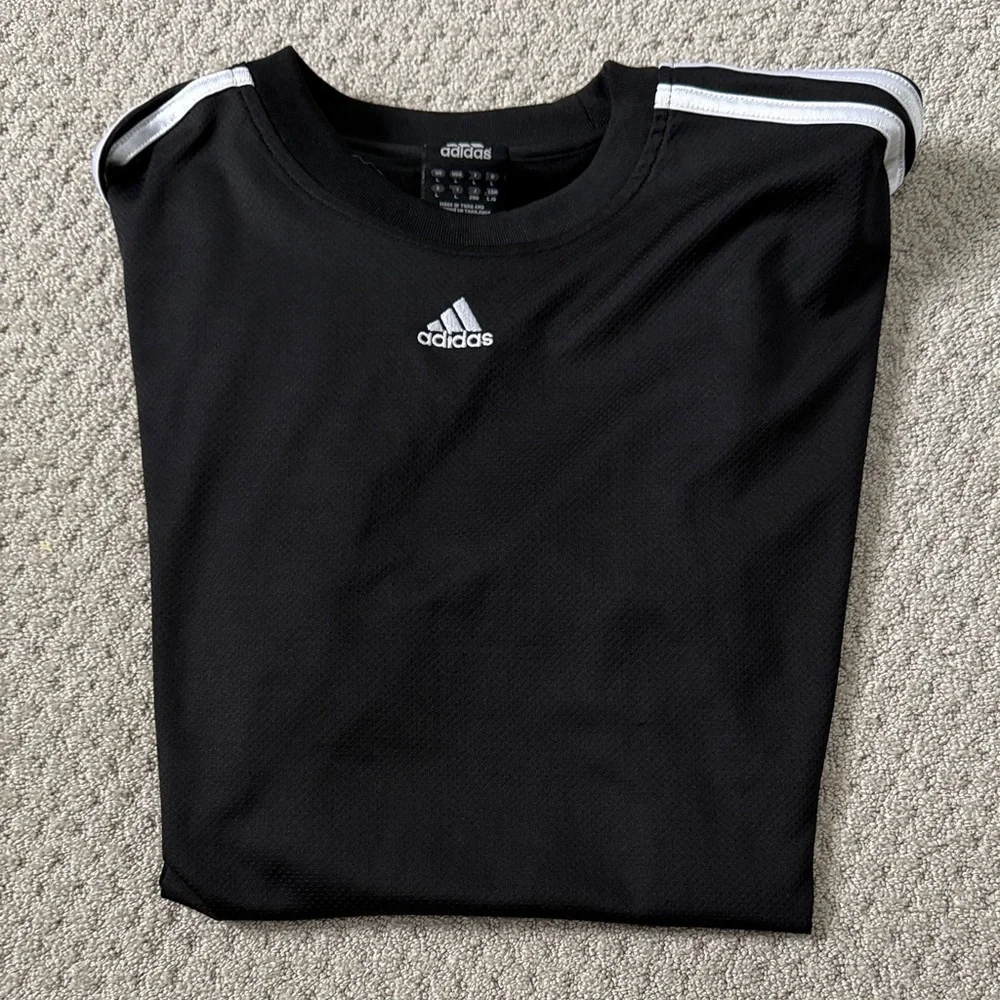 Adidas Men's Black and White Short Sleeve Tee - Picture 3 of 3